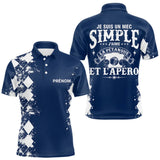 Polo Pétanque Bleu Personnalisé - Cadeau Idéal Boules & Apéro - Polo Homme
