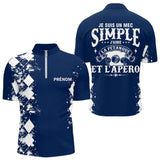 Polo Pétanque Bleu Personnalisé - Cadeau Idéal Boules & Apéro - Polo Zippé Homme