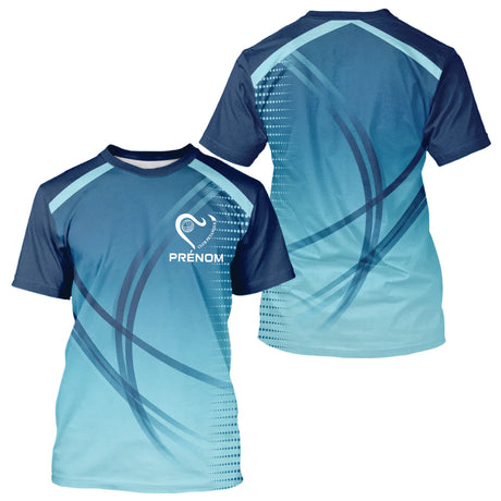 Polo Pétanque Bleu Personnalisé - Club & Passion Boules - T-Shirt Homme
