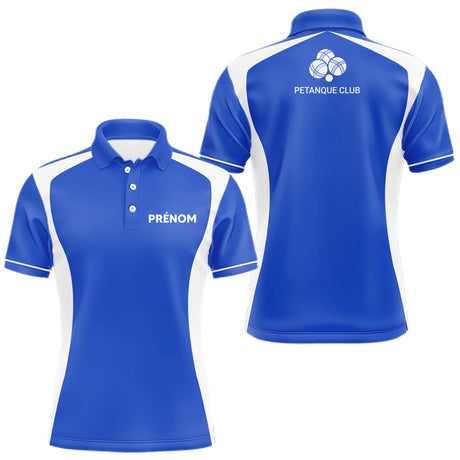 Polo Pétanque Bleu Personnalisé - Design Club Exclusif Boules - Polo Homme