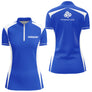 Polo Pétanque Bleu Personnalisé - Design Club Exclusif Boules - Polo Zippé Femme