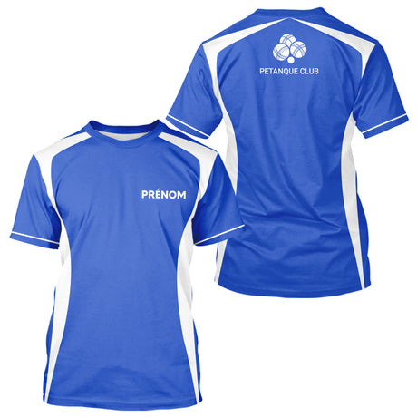 Polo Pétanque Bleu Personnalisé - Design Club Exclusif Boules - T-Shirt Homme