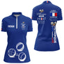 Polo Pétanque Bleu Personnalisé - Tradition & Club - Polo Zippé Femme