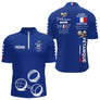 Polo Pétanque Bleu Personnalisé - Tradition & Club - Polo Zippé Homme