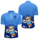 Polo Pétanque Bleu Personnalisé – Collection Bulldog Champion - Polo Zippé Homme
