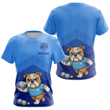 Polo Pétanque Bleu Personnalisé – Collection Bulldog Champion - T-Shirt Femme