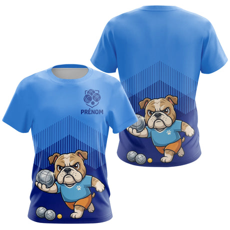 Polo Pétanque Bleu Personnalisé – Collection Bulldog Champion - T-Shirt Femme