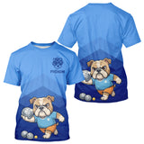 Polo Pétanque Bleu Personnalisé – Collection Bulldog Champion - T-Shirt Homme
