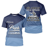 Polo Pétanque Bleu Retraité Personnalisé - Papa Mama Champion - T-Shirt Homme
