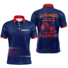 Polo Pétanque Bleu Rouge - Passion Bouliste Prénom - Polo Homme