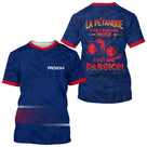 Polo Pétanque Bleu Rouge - Passion Bouliste Prénom - T-Shirt Homme