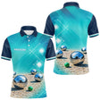Polo Pétanque Bleu Turquoise - Vert Cochonnet Prénom - Polo Homme