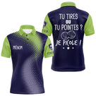Polo Pétanque Bleu & Vert - Personnalisé Tenue Bouliste - Polo Homme