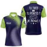 Polo Pétanque Bleu & Vert - Personnalisé Tenue Bouliste - Polo Homme