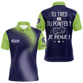 Polo Pétanque Bleu & Vert - Personnalisé Tenue Bouliste - Polo Homme