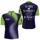 Polo Pétanque Bleu & Vert - Personnalisé Tenue Bouliste - Polo Zippé Femme