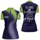 Polo Pétanque Bleu & Vert - Personnalisé Tenue Bouliste - Polo Zippé Homme