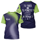 Polo Pétanque Bleu & Vert - Personnalisé Tenue Bouliste - T-Shirt Homme