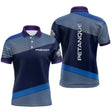 Polo Pétanque Bleu & Violet Personnalisé - Cadeau Boules Homme Femme - Polo Homme