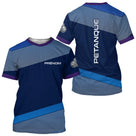 Polo Pétanque Bleu & Violet Personnalisé - Cadeau Boules Homme Femme - T-Shirt Homme