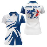 Polo Pétanque Blue Française - Personnalisable Prénom & Équipe - Polo Femme