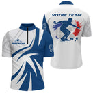 Polo Pétanque Blue Française - Personnalisable Prénom & Équipe - Polo Zippé Homme