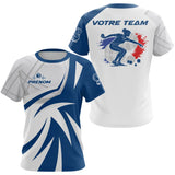 Polo Pétanque Blue Française - Personnalisable Prénom & Équipe - T-Shirt Femme