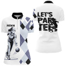 Polo Pétanque Blue & Gris Personnalisé - Let's Par-Tee - Polo Zippé Femme