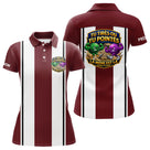 Polo Pétanque Bordeaux Rayé - Édition Limitée Rouge Blanc - Polo Femme
