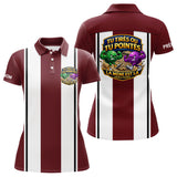 Polo Pétanque Bordeaux Rayé - Édition Limitée Rouge Blanc - Polo Femme