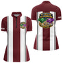 Polo Pétanque Bordeaux Rayé - Édition Limitée Rouge Blanc - Polo Zippé Femme