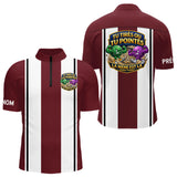 Polo Pétanque Bordeaux Rayé - Édition Limitée Rouge Blanc - Polo Zippé Homme