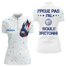 Polo Pétanque Boule Bretonne - Style Français Homme Femme - Polo Zippé Femme
