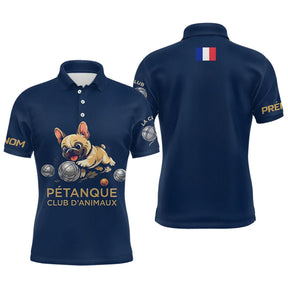 Polo Pétanque Bouledogue Homme Femme - Marine Bulldog - Polo Homme
