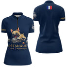 Polo Pétanque Bouledogue Homme Femme - Marine Bulldog - Polo Zippé Femme