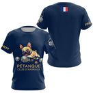 Polo Pétanque Bouledogue Homme Femme - Marine Bulldog - T-Shirt Femme