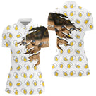 Polo Pétanque Boules & Bière - Apéro Cadeau Homme Femme - Polo Zippé Femme