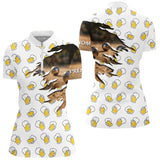 Polo Pétanque Boules & Bière - Apéro Cadeau Homme Femme - Polo Zippé Femme