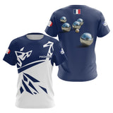 Polo Pétanque Boules Métallisées - Design Français Marine - T-Shirt Femme