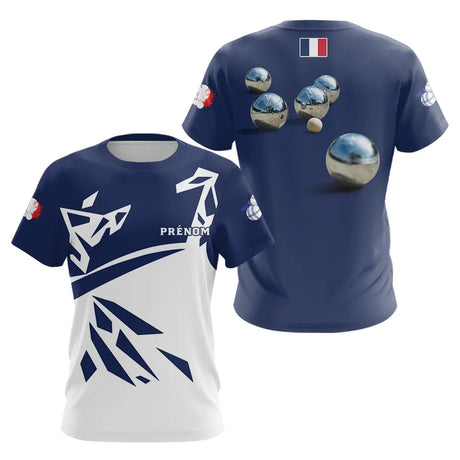 Polo Pétanque Boules Métallisées - Design Français Marine - T-Shirt Femme