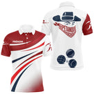 Polo Pétanque Boules Rouge Blanc - Joueur Personnalisé Tricolore - Polo Homme