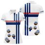 Polo Pétanque Boules et Drapeau - Bleu Blanc Rouge Personnalisable - Polo Femme