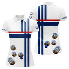 Polo Pétanque Boules et Drapeau - Bleu Blanc Rouge Personnalisable - Polo Femme