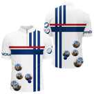 Polo Pétanque Boules et Drapeau - Bleu Blanc Rouge Personnalisable - Polo Zippé Femme