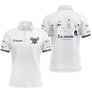 Polo Pétanque Bouliste Française - La Partie Amis Blanc - Polo Homme