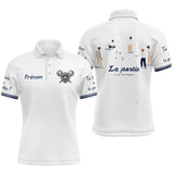Polo Pétanque Bouliste Française - La Partie Amis Blanc - Polo Homme
