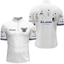 Polo Pétanque Bouliste Française - La Partie Amis Blanc - Polo Zippé Homme