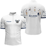 Polo Pétanque Bouliste Française - La Partie Amis Blanc - Polo Zippé Homme