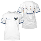 Polo Pétanque Bouliste Française - La Partie Amis Blanc - T-Shirt Homme