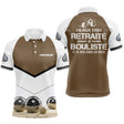 Polo Pétanque Bouliste Personnalisé - Marron & Blanc Retraité - Polo Homme
